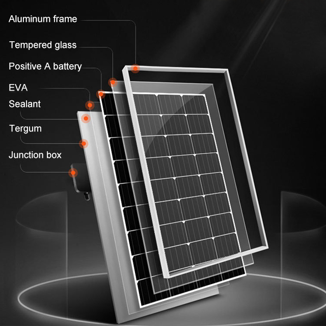 Solar-Straßenlaterne, Photovoltaik-Solarmodule, einkristalline, polykristalline 100 W, 300 W, 500 W Solarmodule