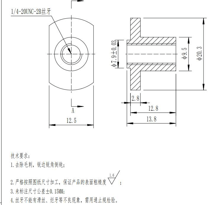 Nicht standardm&auml;&szlig;ige T-Mutter 